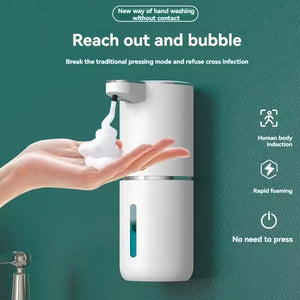 Dispensador de Jabón Automático sin Contacto - Espuma con Sensor Infrarrojo, 380ml Recargable USB para Baño y Cocina