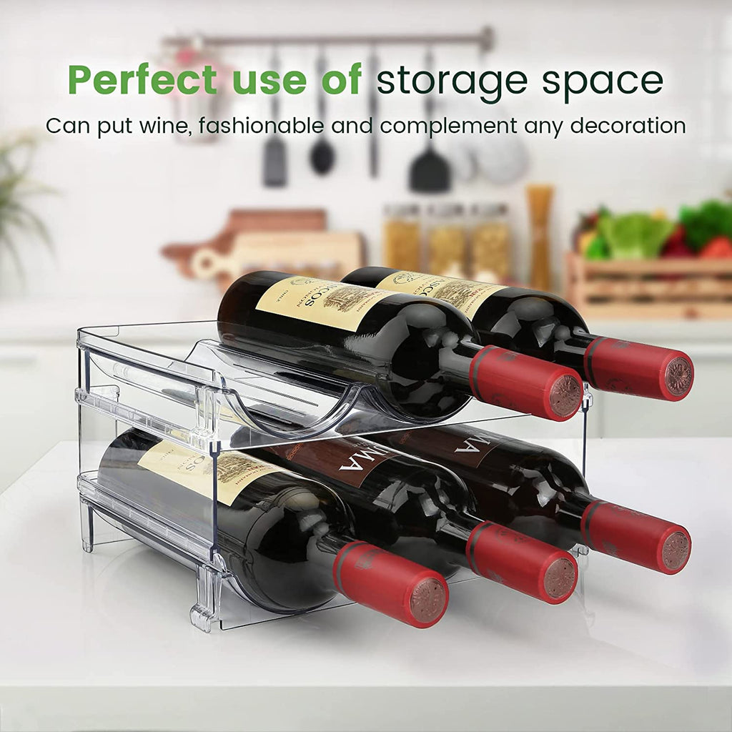 Organizador Apilable de Botellas para Alacena y Nevera - Pack de 2