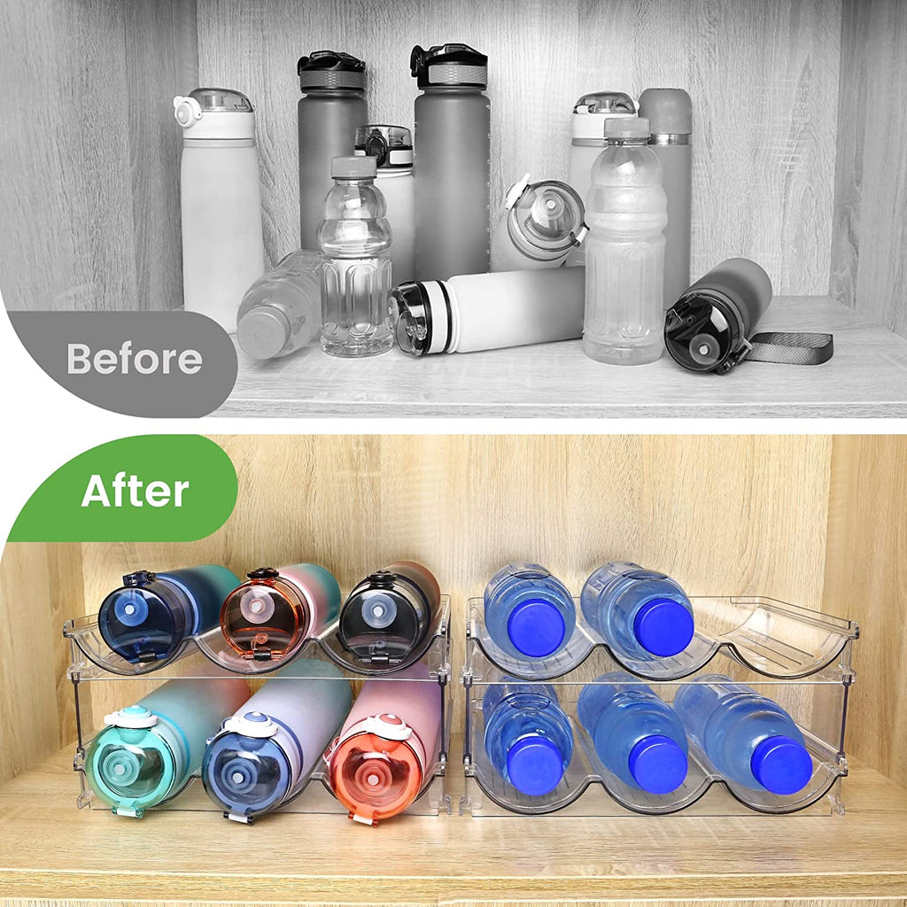 Organizador Apilable de Botellas para Alacena y Nevera - Pack de 2