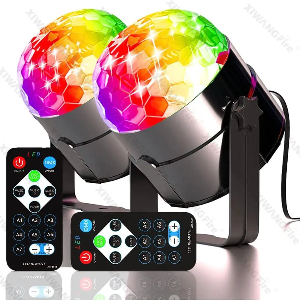 Luz LED RGB de Discoteca - Bola Giratoria para Fiestas con Control por Sonido