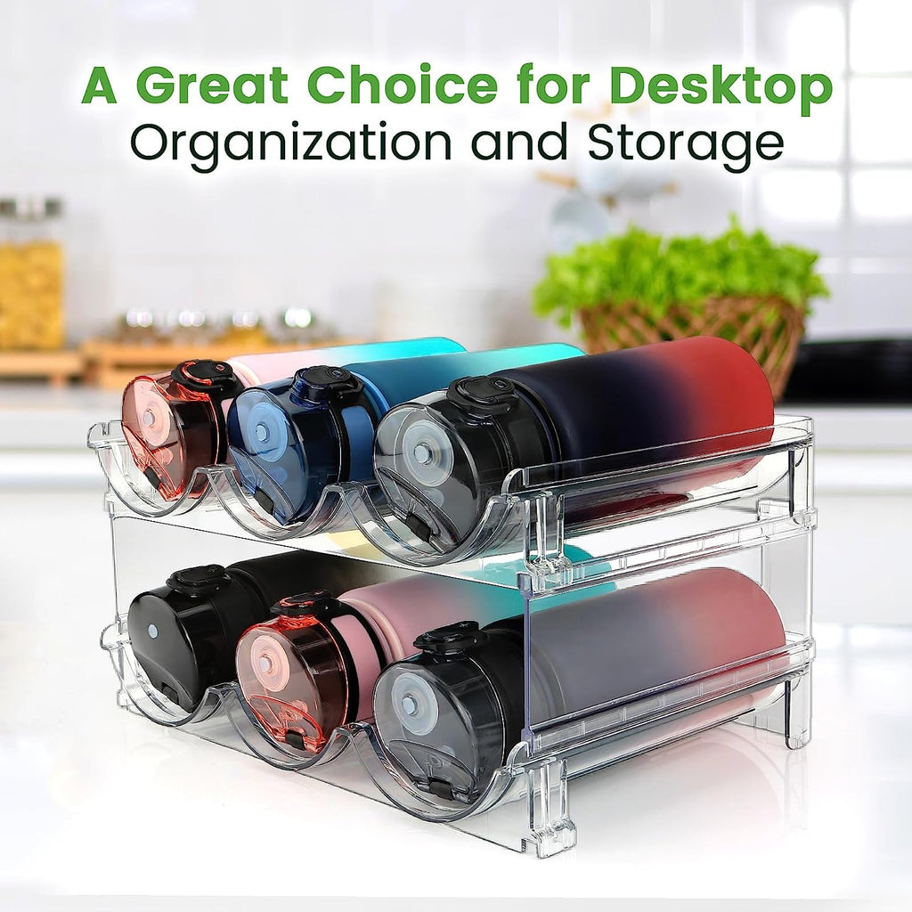 Organizador Apilable de Botellas para Alacena y Nevera - Pack de 2