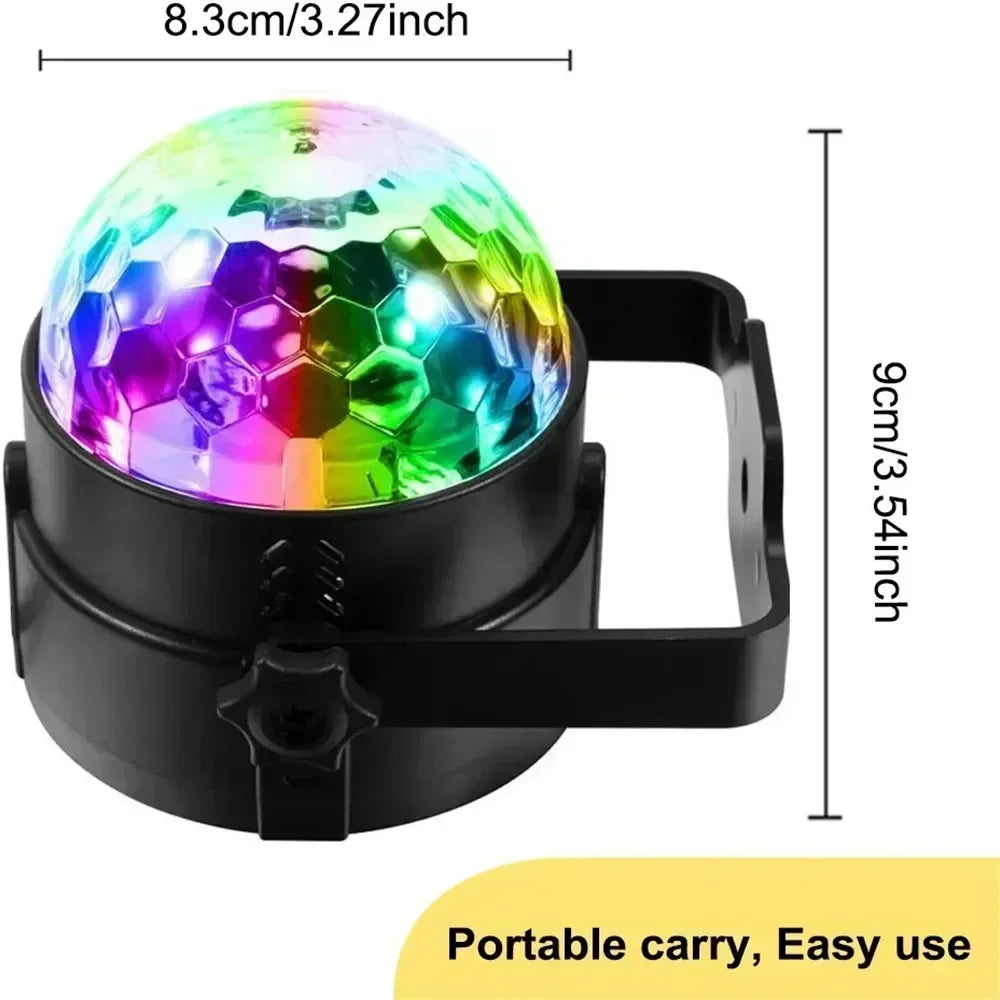 Luz LED RGB de Discoteca - Bola Giratoria para Fiestas con Control por Sonido