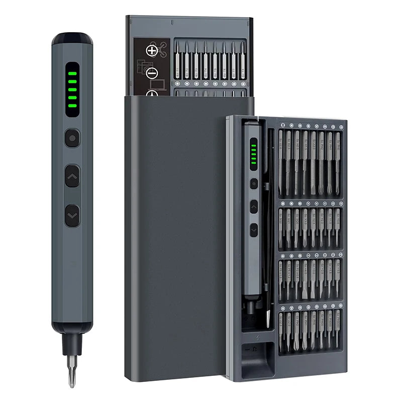 Destornillador Eléctrico de Precisión 68 en 1 - Recargable, 5 Torques y 64 Puntas Magnéticas