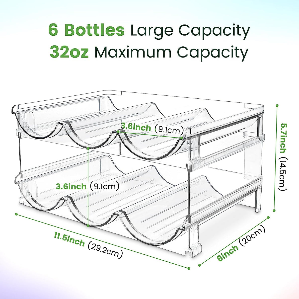Organizador Apilable de Botellas para Alacena y Nevera - Pack de 2