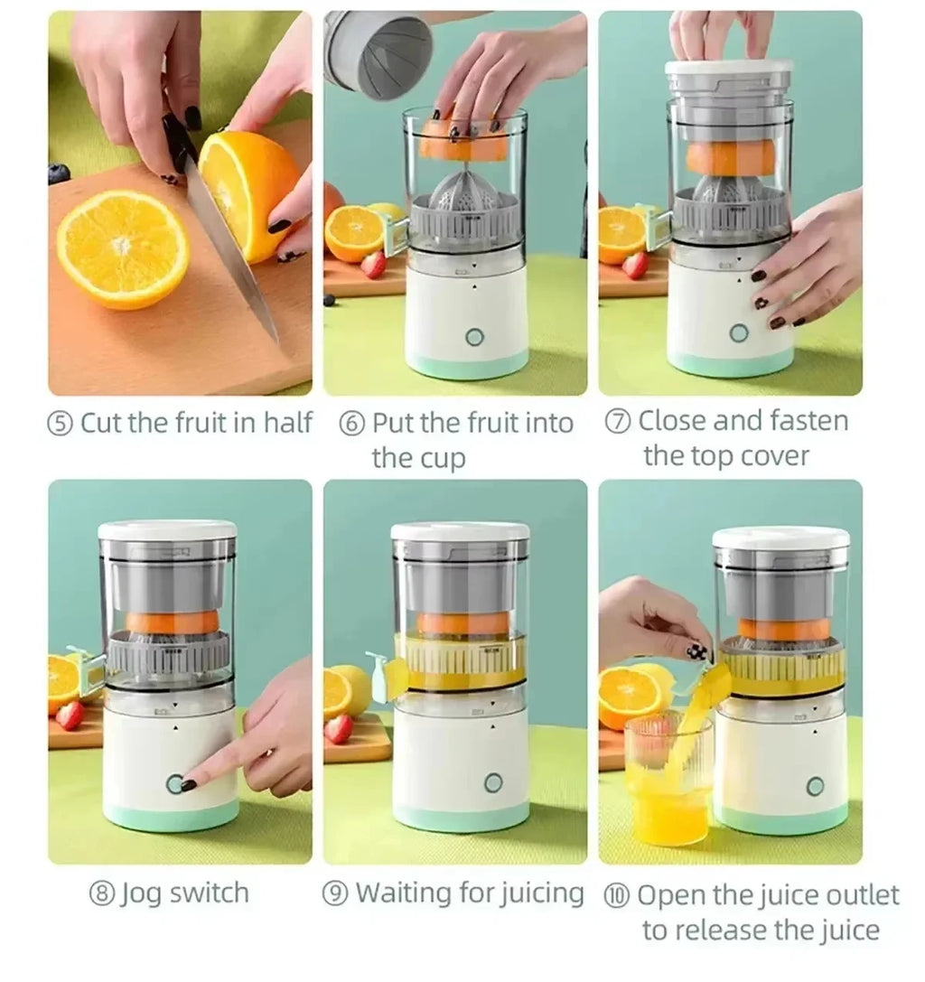 Exprimidor Eléctrico de Cítricos Recargable USB | Naranjas, Limones y Pomelos