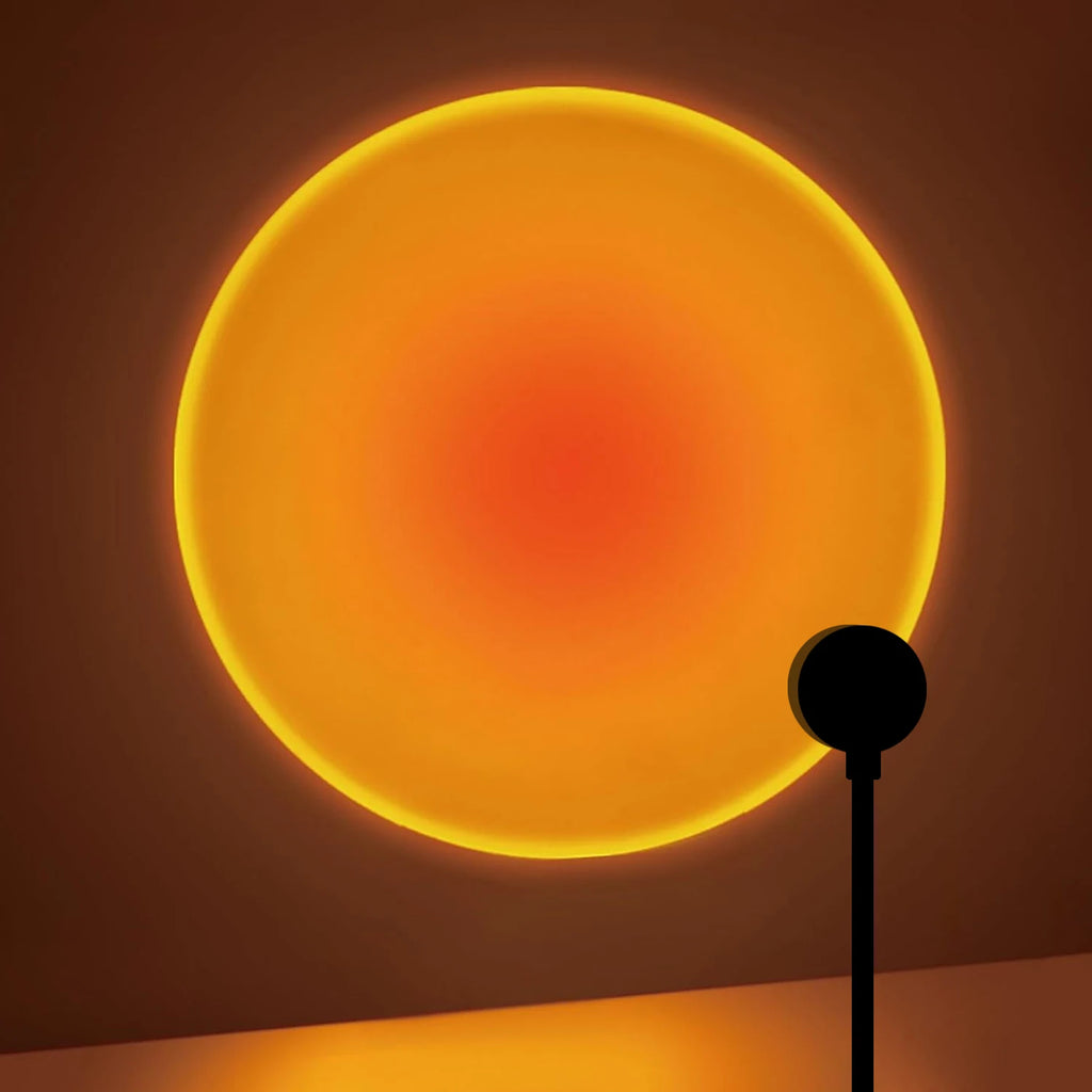 Lámpara de Atardecer LED - Proyector de Luz Sunset 180° para Fotos y Decoración de Sala, Dormitorio y Videos, USB