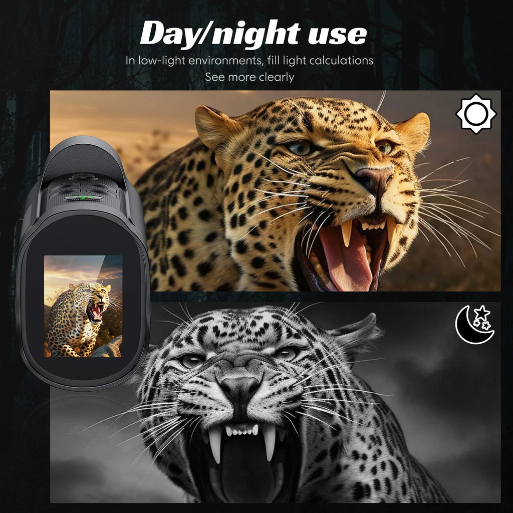 Monocular de Visión Nocturna 1080P con Zoom 10X - Cámara Infrarroja para Caza, Camping y Exploración, Graba Foto y Vídeo