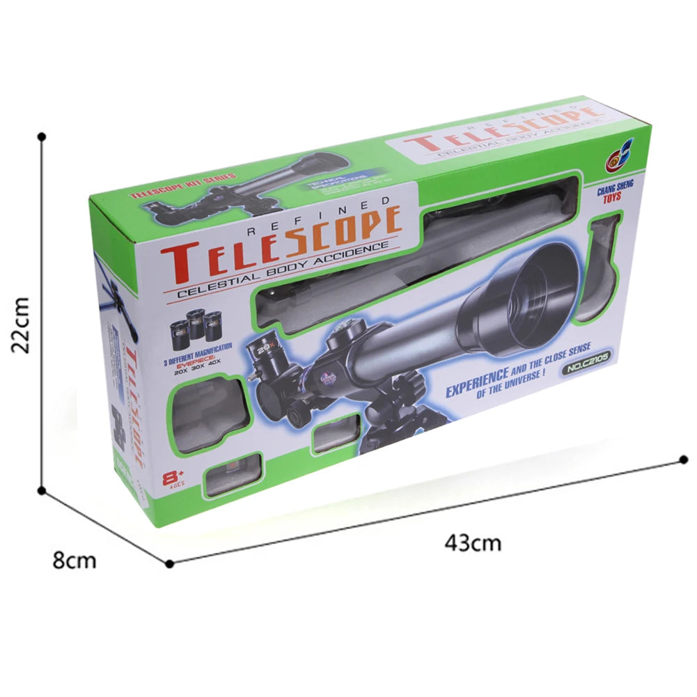 Telescopio Astronómico 50mm para Niños y Principiantes - Monocular 20X/30X/40X con Trípode y 3 Oculares