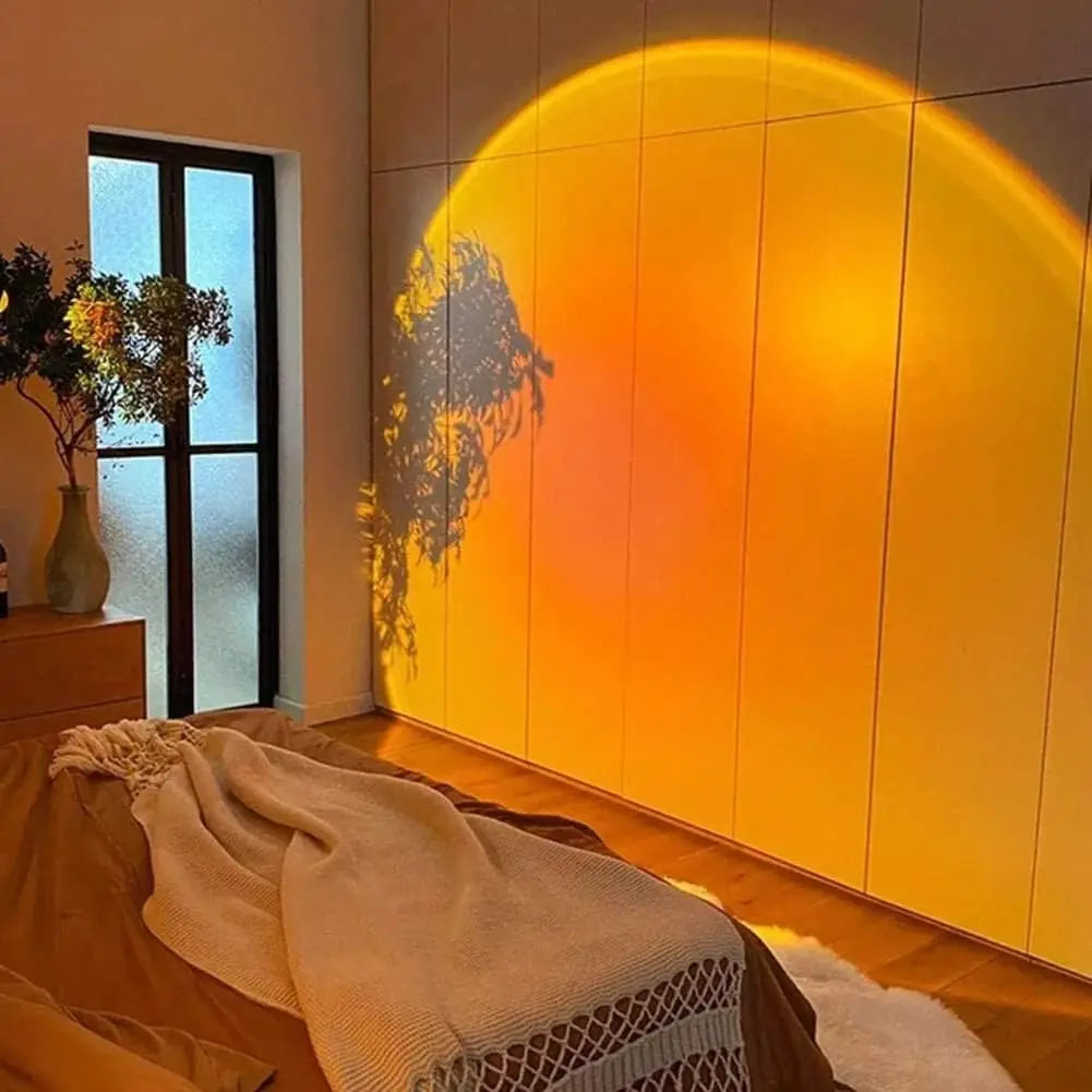 Lámpara de Atardecer LED - Proyector de Luz Sunset 180° para Fotos y Decoración de Sala, Dormitorio y Videos, USB