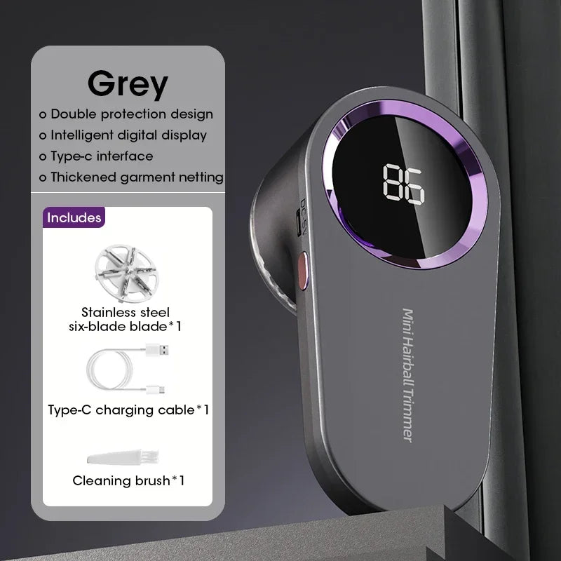 Quita Pelusas Eléctrico Recargable con Pantalla LED - Removedor de Motas y Bolitas para Ropa, Suéteres y Sofás