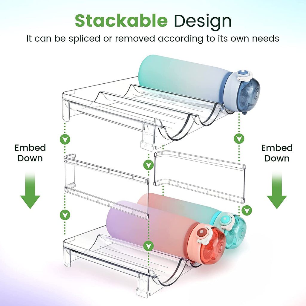 Organizador Apilable de Botellas para Alacena y Nevera - Pack de 2