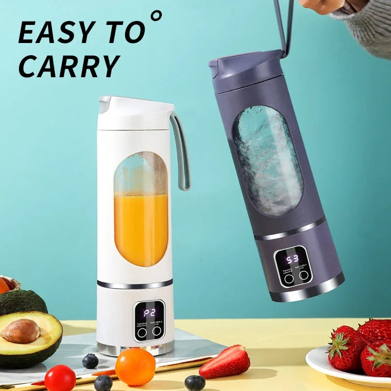 Batidora Portátil Recargable USB - 10 Aspas, 450ml | Smoothies y Jugos en Cualquier Lugar