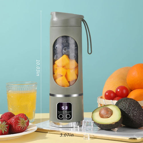 Batidora Portátil Recargable USB - 10 Aspas, 450ml | Smoothies y Jugos en Cualquier Lugar