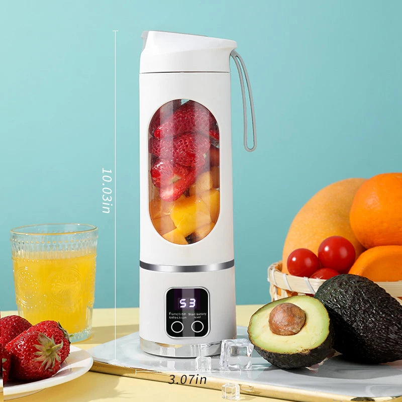 Batidora Portátil Recargable USB - 10 Aspas, 450ml | Smoothies y Jugos en Cualquier Lugar