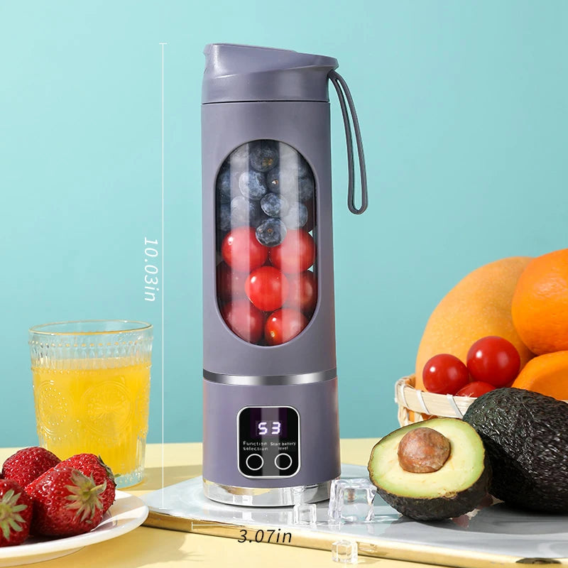 Batidora Portátil Recargable USB - 10 Aspas, 450ml | Smoothies y Jugos en Cualquier Lugar