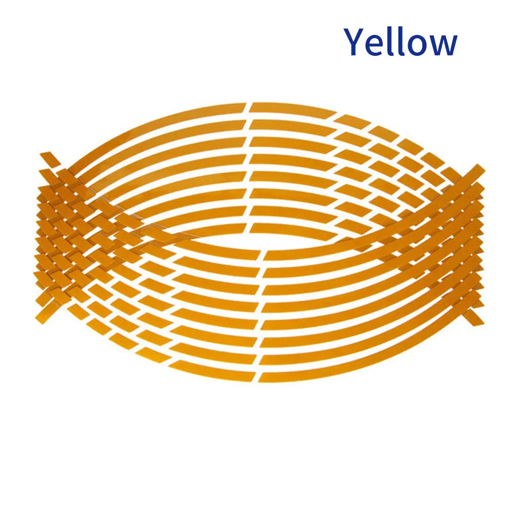 16Pcs 17"18" Strips Motorcycle Wheel Stickers Car Reflective Rim Tape Motorbike Moto Bicycle Bike Auto Tire Decals Universal