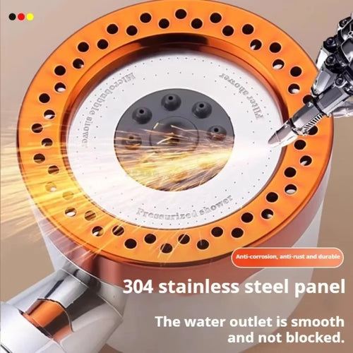High-Pressure Shower Head - 5 Modes, Pause Button, and Filter | Water Saving