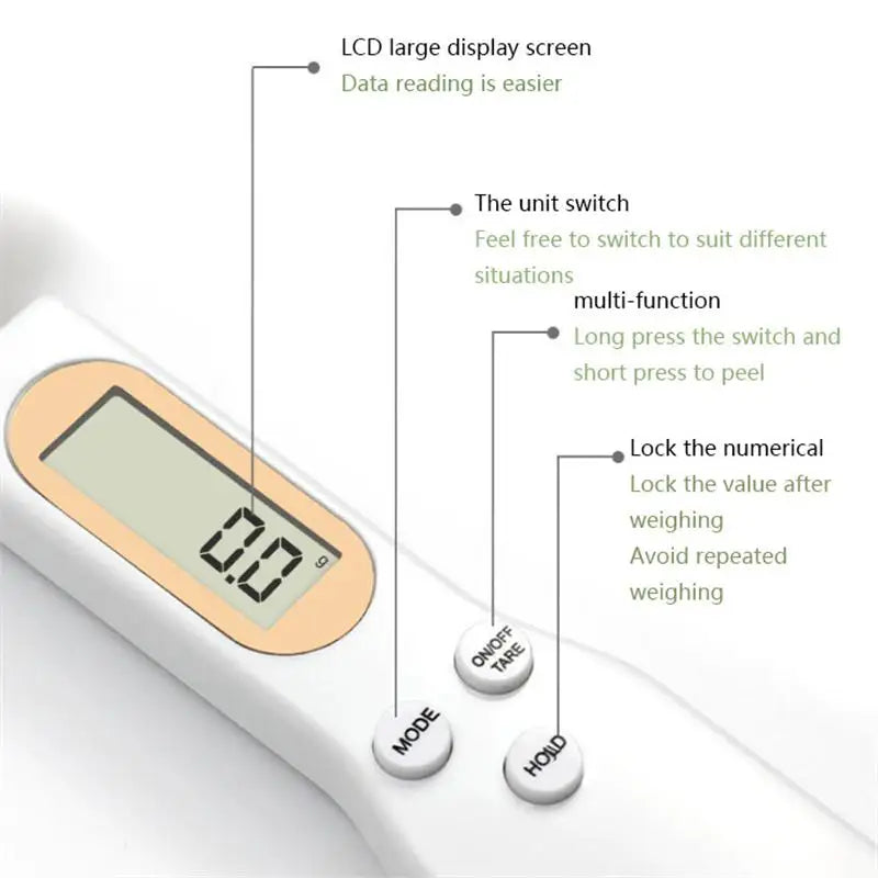 Cuchara Báscula Digital de Cocina - Medidora Electrónica de Precisión para Café, Repostería y Especias