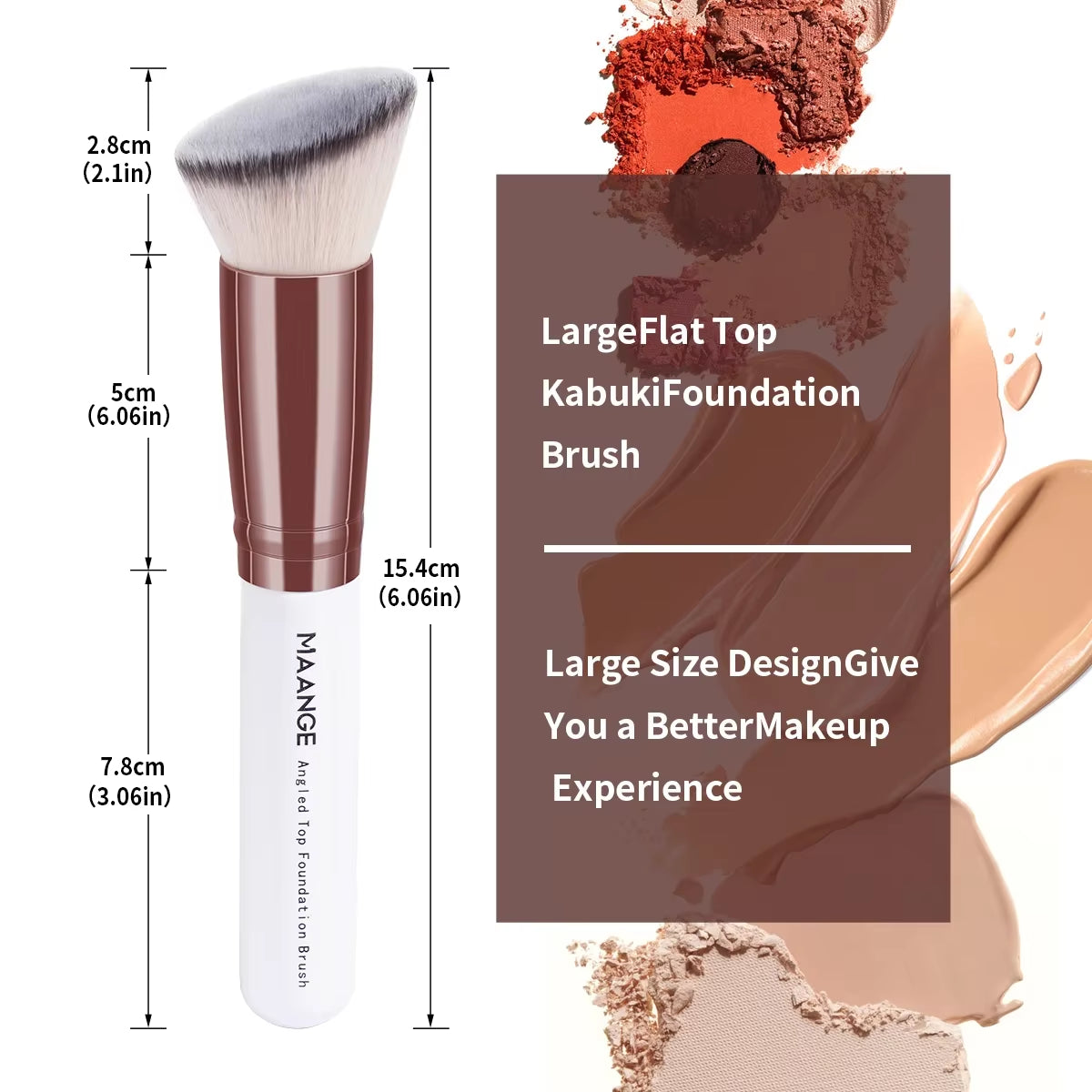 Set de 2 Brochas de Maquillaje Kabuki para Base y Polvo - Cerdas Suaves
