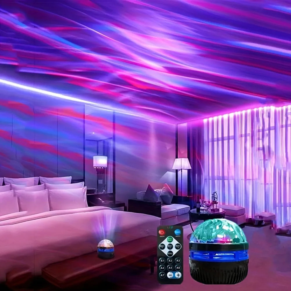 Proyector Galaxia LED con Control Remoto - Luz Nocturna Aurora 360° para Dormitorio, Techo y Fiestas