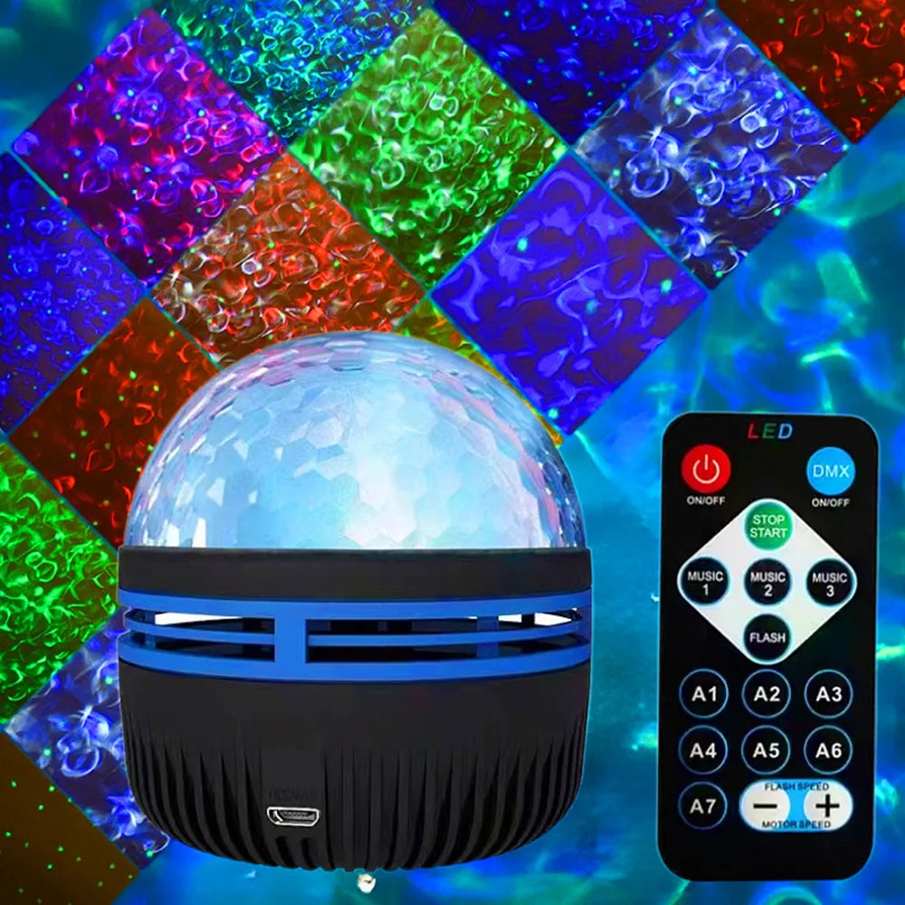 Proyector Galaxia LED con Control Remoto - Luz Nocturna Aurora 360° para Dormitorio, Techo y Fiestas