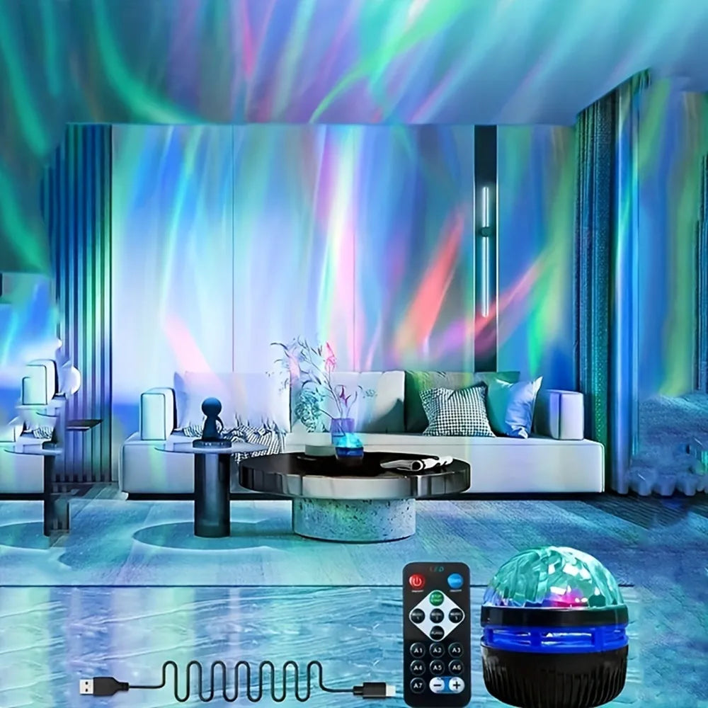 Proyector Galaxia LED con Control Remoto - Luz Nocturna Aurora 360° para Dormitorio, Techo y Fiestas