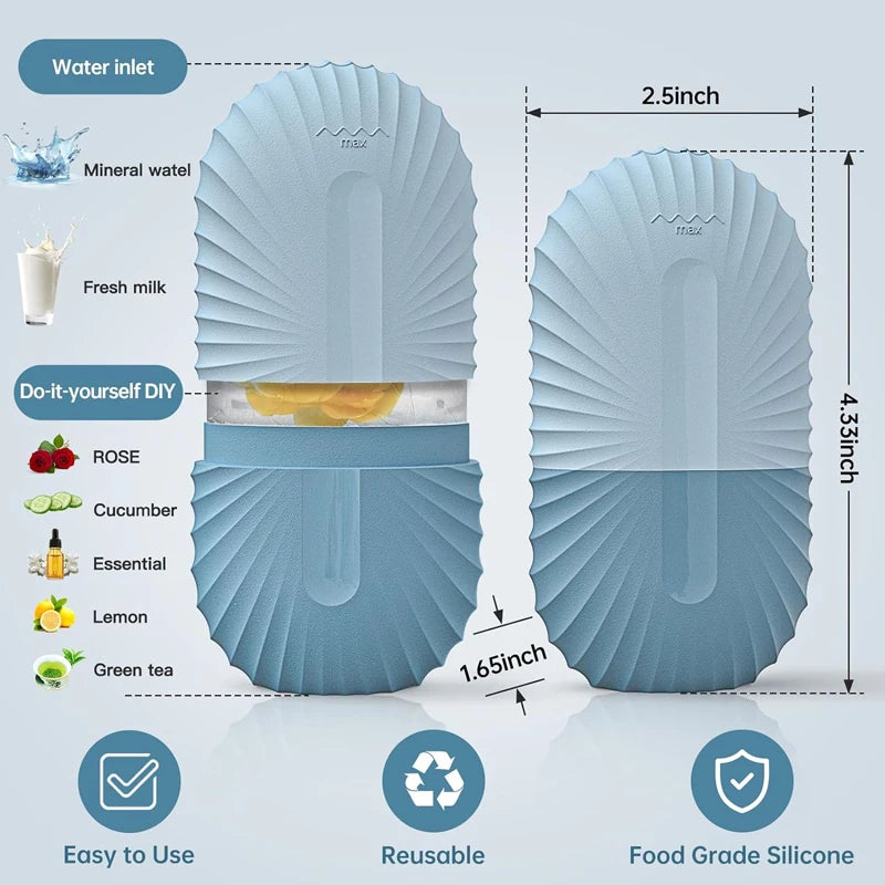 Rodillo Facial de Hielo Reutilizable - Masajeador Frío para Ojos y Rostro que Reduce Bolsas, Poros e Hinchazón