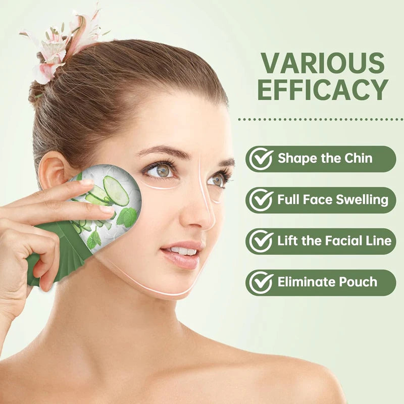 Rodillo Facial de Hielo Reutilizable - Masajeador Frío para Ojos y Rostro que Reduce Bolsas, Poros e Hinchazón