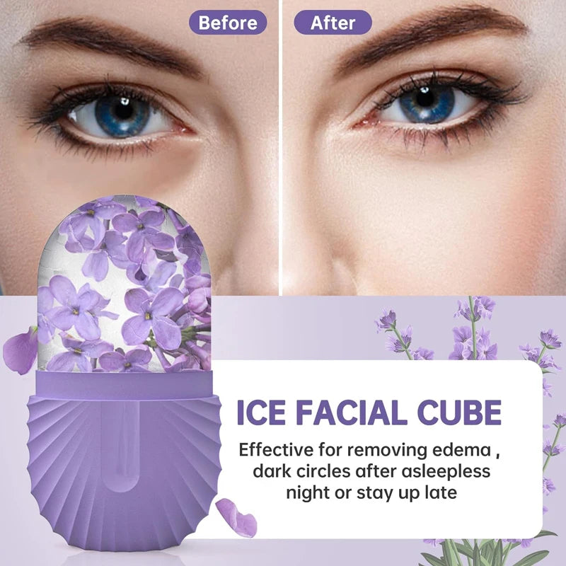 Rodillo Facial de Hielo Reutilizable - Masajeador Frío para Ojos y Rostro que Reduce Bolsas, Poros e Hinchazón