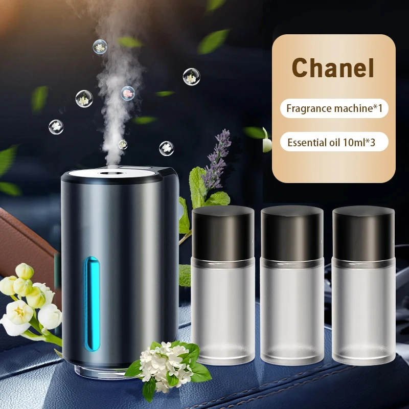 Difusor de Aroma para Coche - Humidificador Aromático Recargable USB con Aceite Esencial y Luz LED, Ambientador de Auto