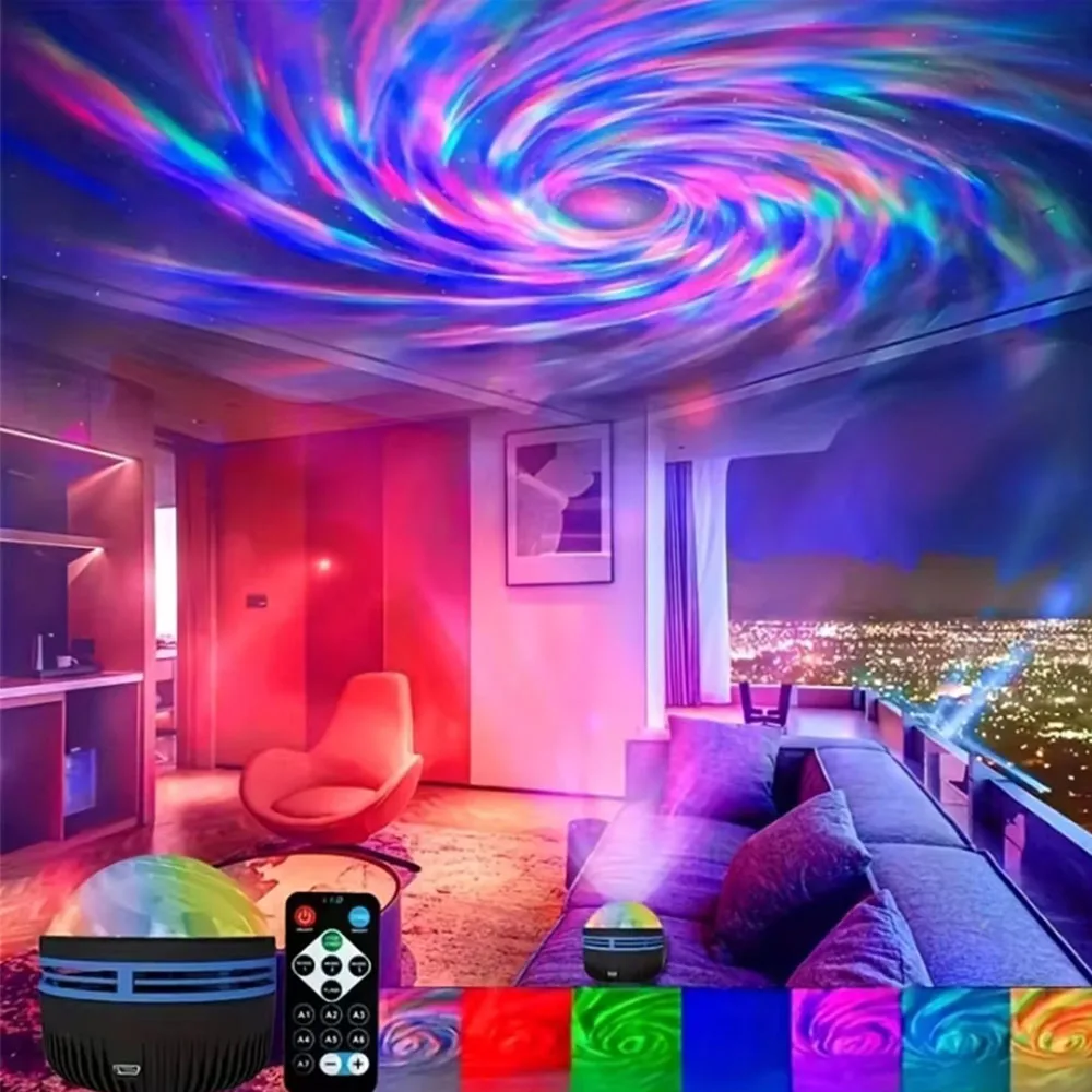 Proyector Galaxia LED - Lámpara de Noche Cielo Estrellado con Control Remoto, Luz RGB para Dormitorio y Fiestas