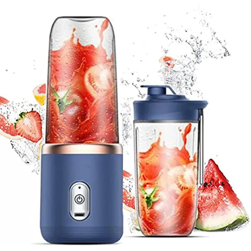 Licuadora Portátil 400ml Recargable USB - Batidora Personal Inalámbrica para Smoothies, Jugos y Batidos, 6 Cuchillas