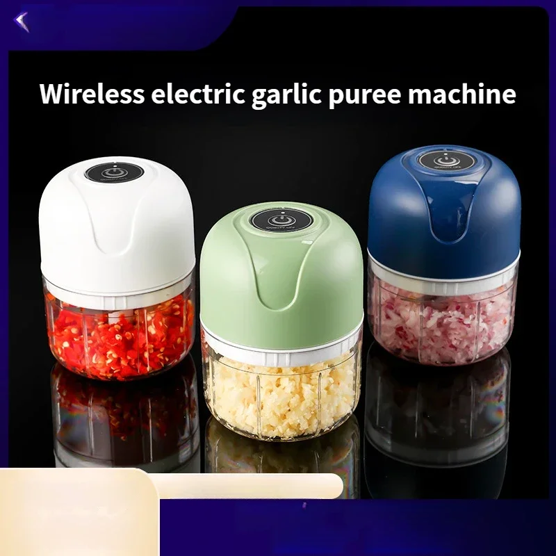 Mini Picador Eléctrico de Alimentos 250ml - Recargable USB, Inalámbrico para Ajo, Verduras, Carne y Comida de Bebé