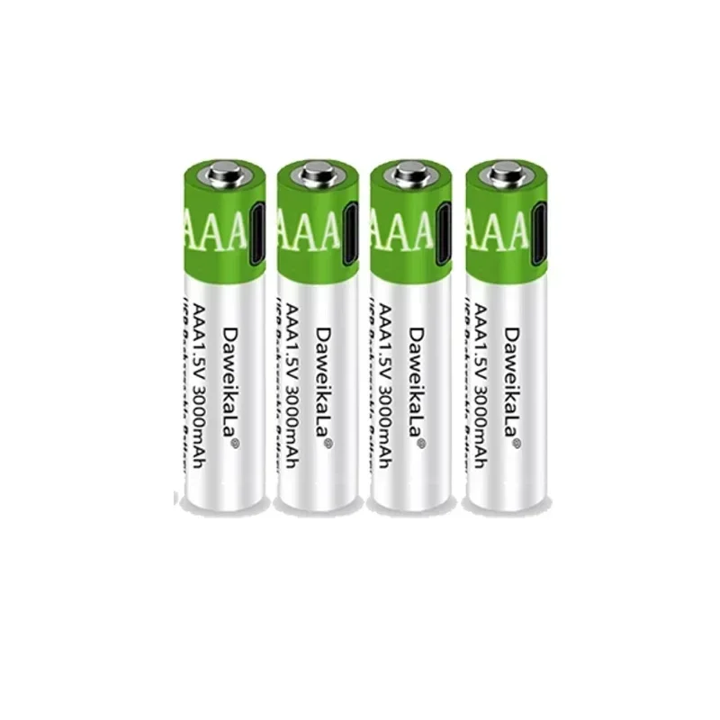Pilas Recargables por USB 1.5V 3000mAh - Baterías de Litio AA/AAA con Cable Tipo-C, 1000+ Cargas