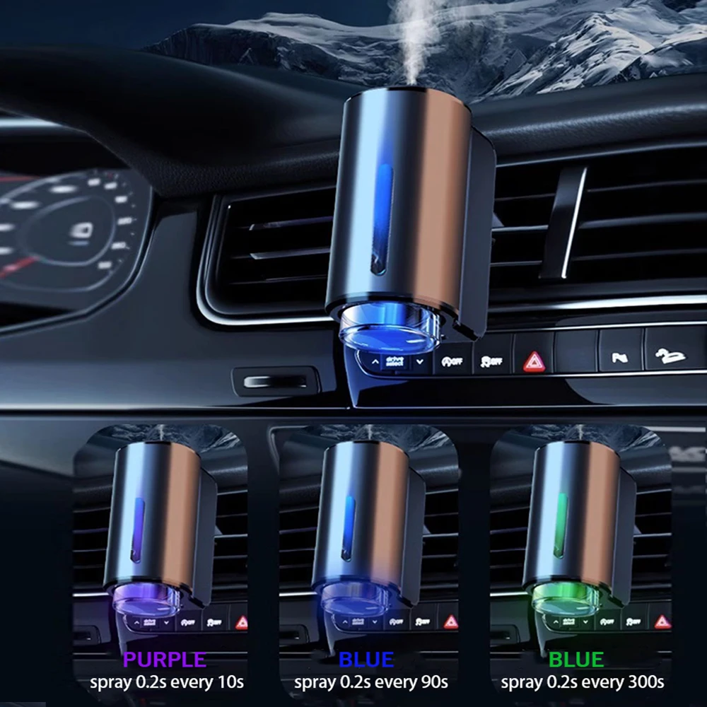 Difusor de Aroma para Coche - Humidificador Aromático Recargable USB con Aceite Esencial y Luz LED, Ambientador de Auto