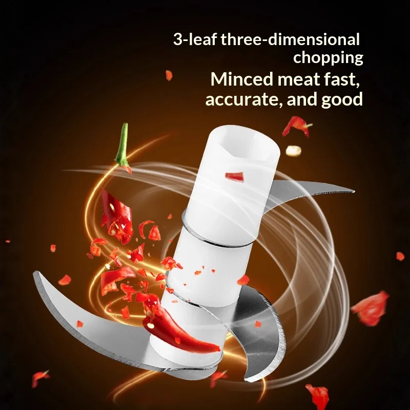 Mini Picador Eléctrico de Alimentos 250ml - Recargable USB, Inalámbrico para Ajo, Verduras, Carne y Comida de Bebé