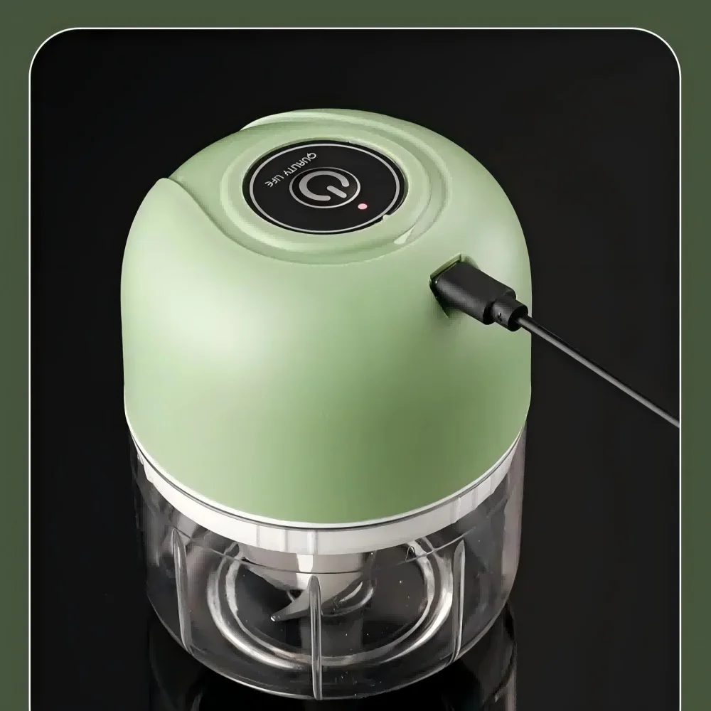 Mini Picador Eléctrico de Alimentos 250ml - Recargable USB, Inalámbrico para Ajo, Verduras, Carne y Comida de Bebé