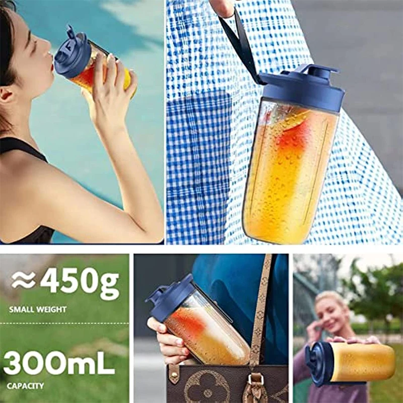 Licuadora Portátil 400ml Recargable USB - Batidora Personal Inalámbrica para Smoothies, Jugos y Batidos, 6 Cuchillas