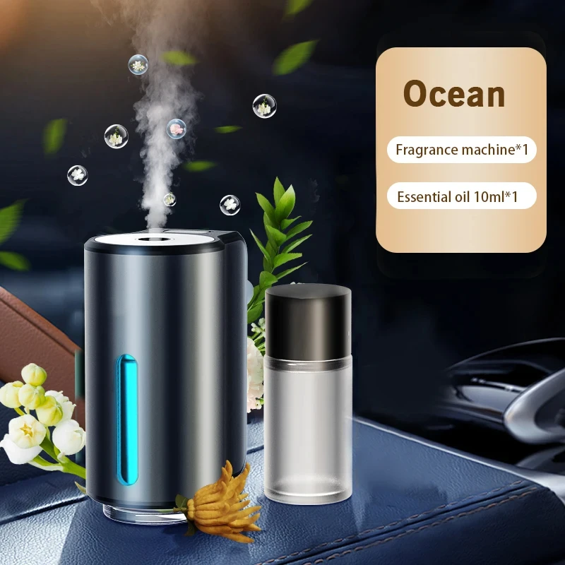Difusor de Aroma para Coche - Humidificador Aromático Recargable USB con Aceite Esencial y Luz LED, Ambientador de Auto