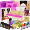 Kit Completo para Hacer Jabones Artesanales - Base Vegetal, Moldes de Silicona, Aceites Esenciales, Colorantes y Caja de Regalo