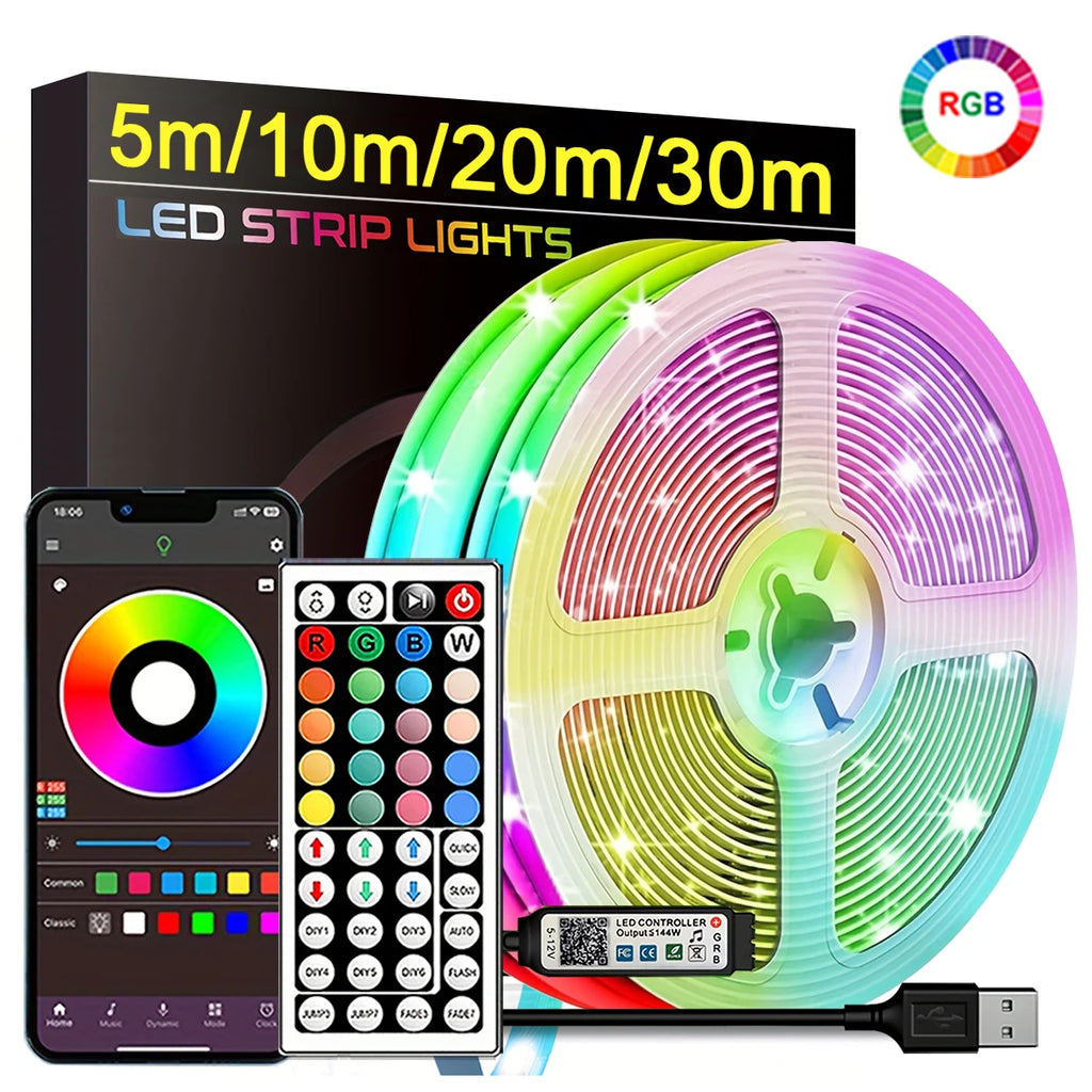 Tiras de Luces LED RGB 10 Metros - Control por App y Remoto, Sincroniza con la Música | Decoración