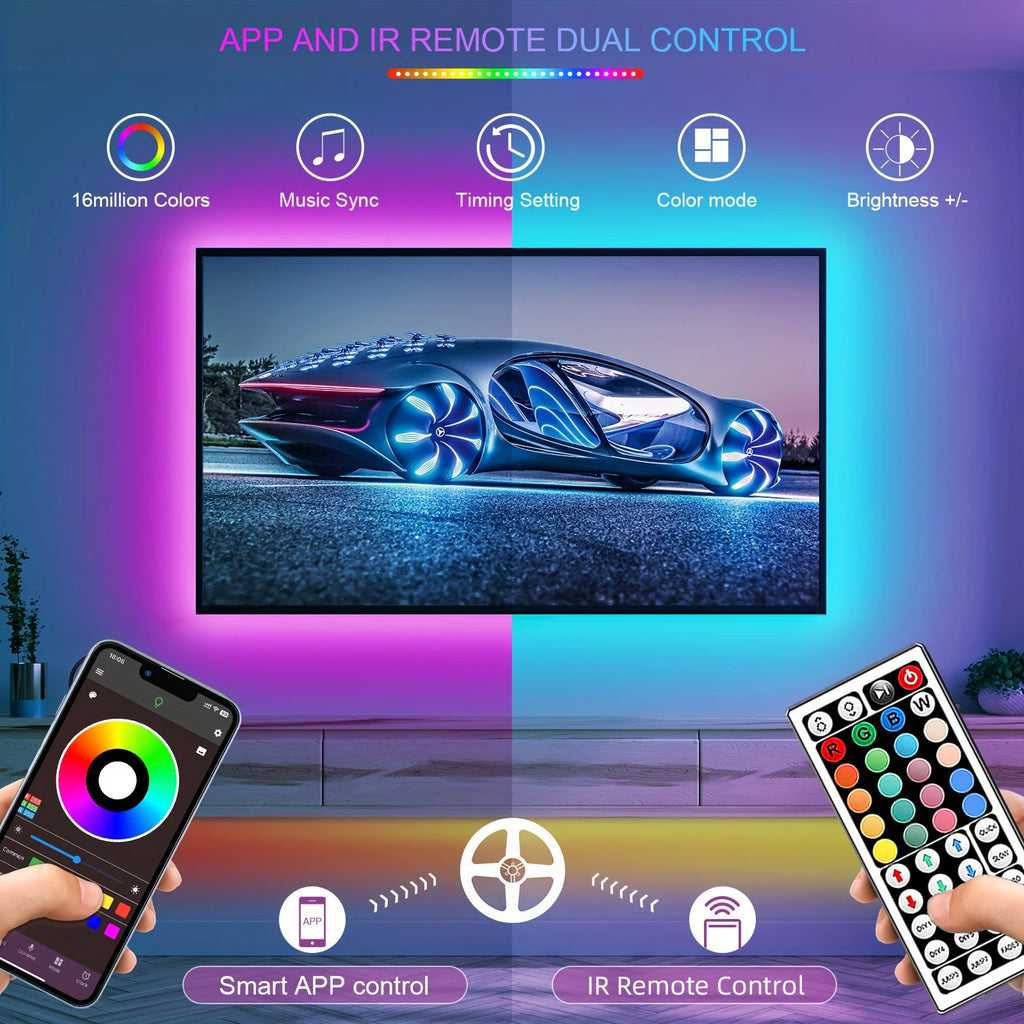 Tiras de Luces LED RGB 10 Metros - Control por App y Remoto, Sincroniza con la Música | Decoración