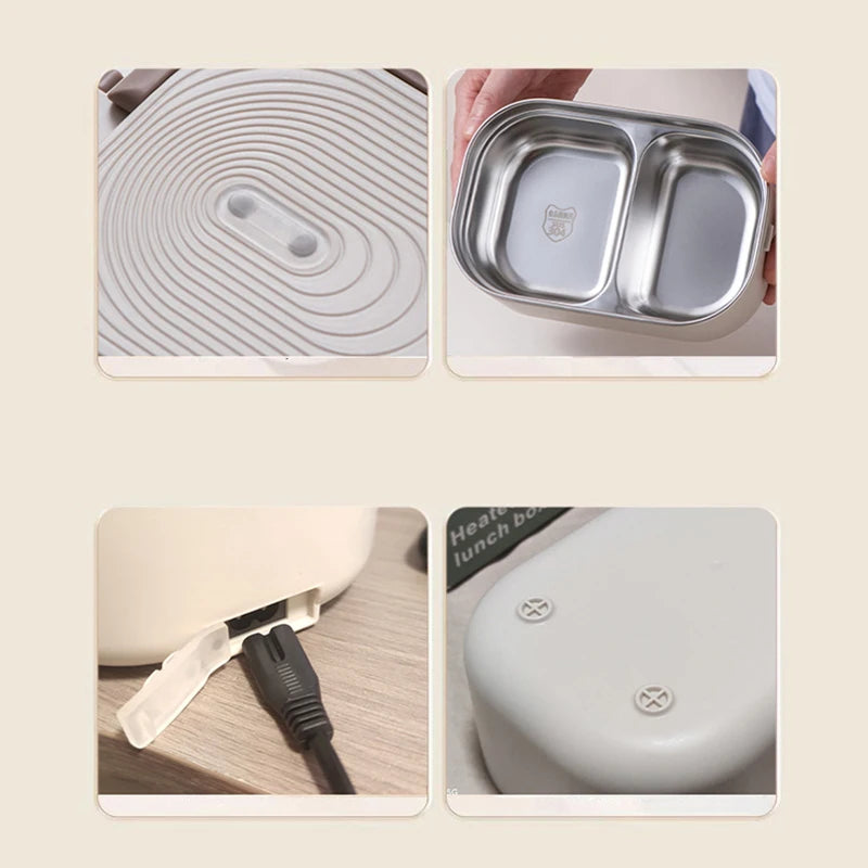 Lonchera Eléctrica Portátil - Calienta tu Comida en 15 Minutos | Acero Inoxidable 1L