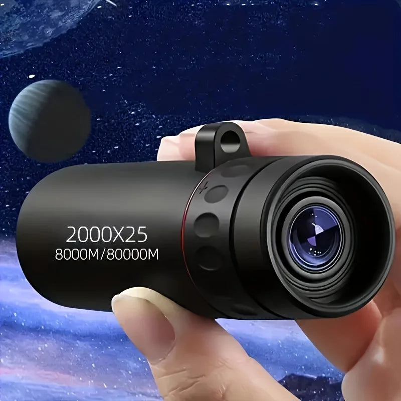 Monocular Telescopio HD 2000x25 - Portátil de Alta Potencia para Acampada, Conciertos, Aves y Observación de Estrellas