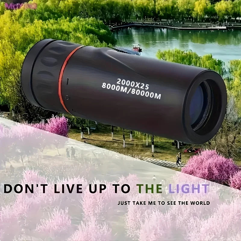 Monocular Telescopio HD 2000x25 - Portátil de Alta Potencia para Acampada, Conciertos, Aves y Observación de Estrellas