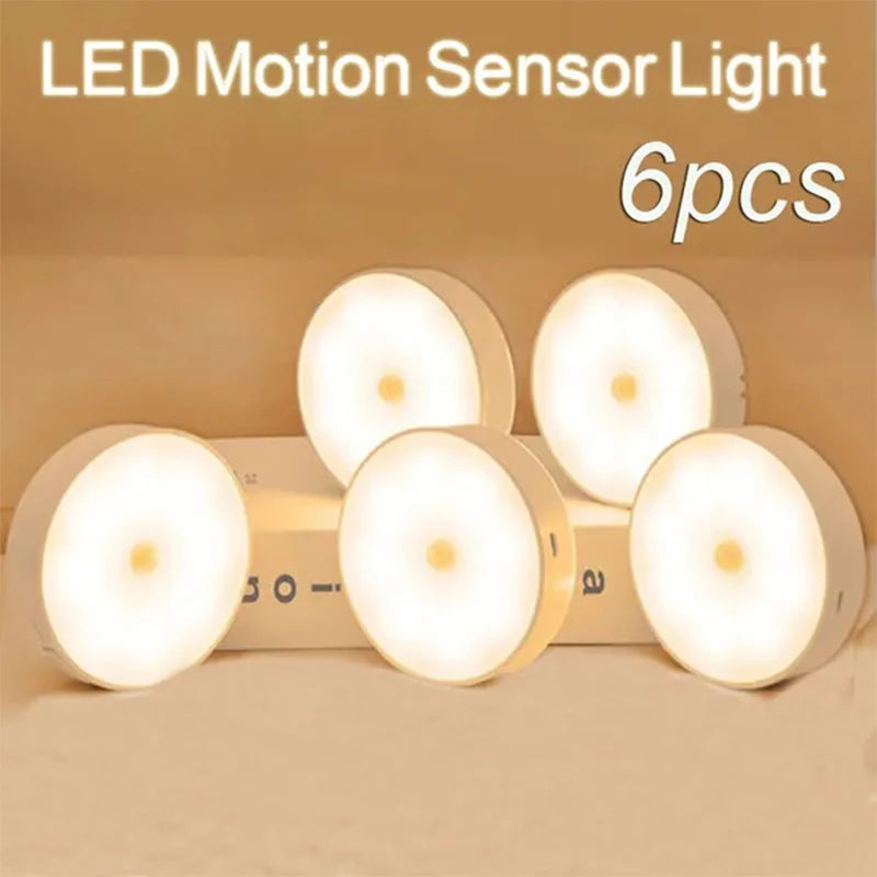 Lámpara LED con Sensor de Movimiento Recargable USB - Luz Inalámbrica Adhesiva para Armario, Cocina y Escaleras