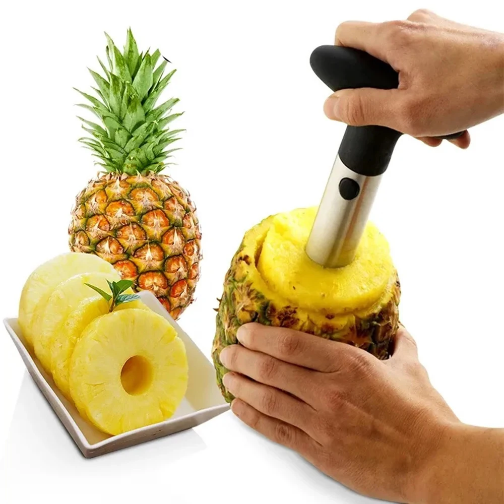 Cortador y Descorazonador de Piña de Acero Inoxidable - Pelador en Espiral, Rebanador Fácil
