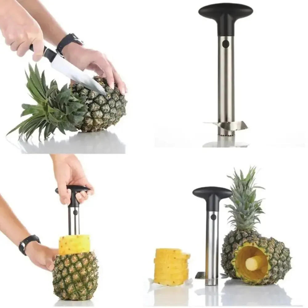 Cortador y Descorazonador de Piña de Acero Inoxidable - Pelador en Espiral, Rebanador Fácil