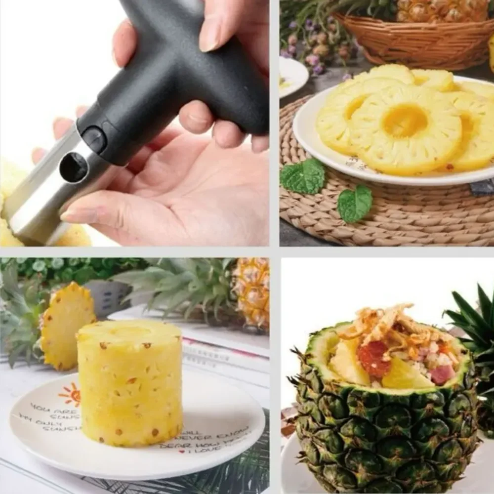 Cortador y Descorazonador de Piña de Acero Inoxidable - Pelador en Espiral, Rebanador Fácil
