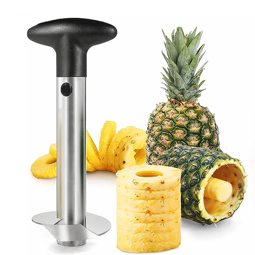 Cortador y Descorazonador de Piña de Acero Inoxidable - Pelador en Espiral, Rebanador Fácil
